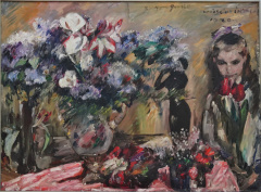 Lovis Corinth - Flowers and Daughter